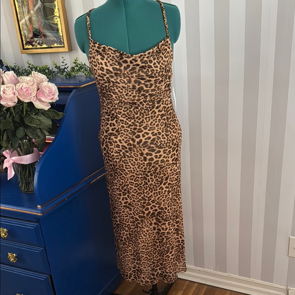 Leopard Print midi dress
